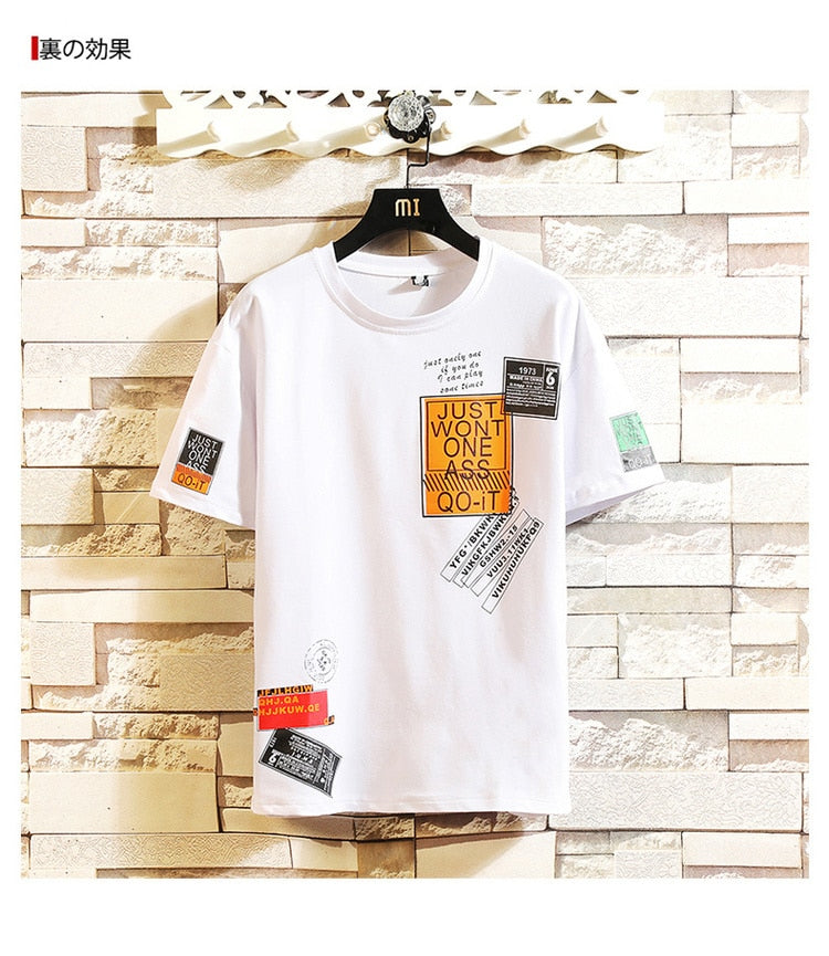 Men's Cotton Fashion Tshirt Mens Summer Hip Hop  T-shirts 5XL Casual Hipster T Shirt Tee Man Oversized Tops & Tees Streetwear | Vimost Shop.