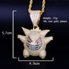 Funny ghost Cartoon Pendant Gold Color Charm With Baguette Zircon Men's Hip hop Rock Necklace Jewelry | Vimost Shop.