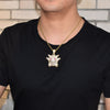 Funny ghost Cartoon Pendant Gold Color Charm With Baguette Zircon Men's Hip hop Rock Necklace Jewelry | Vimost Shop.