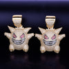 Funny ghost Cartoon Pendant Gold Color Charm With Baguette Zircon Men's Hip hop Rock Necklace Jewelry | Vimost Shop.