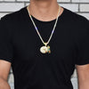 Gold Color Face With Wine bottle Pendant Necklace Gold Color Cubic Zircon Men's Hip hop Rock Jewelry Free 24" Chain | Vimost Shop.