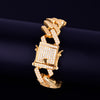 18mm Big Square Miami Cuban Link Bracelet Gold Color Iced Out Cubic Zirconia Rock Hip hop Style Men's Jewelry | Vimost Shop.
