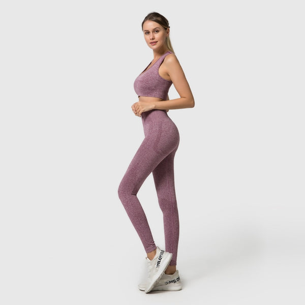 Women Vital Seamless Long Sleeve Yoga Set Fitness Indoor&Outdoor Sports Suits Gym Clothing Crop Top High Waist Running Leggings