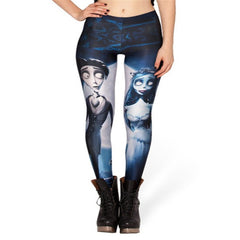Hot! Autumn Custom Lddies Fitness CORPSE BRIDE LEGGINGS Digital Printed Milk Vintage Plus Size Pants For Women Leggings | Vimost Shop.