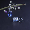 Luxury 925 Sterling Silver Drop Earrings Natural Iolite Blue Mystic Quartz for Women Elegant Earrings Fine Jewelry | Vimost Shop.
