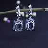 Luxury 925 Sterling Silver Drop Earrings Natural Iolite Blue Mystic Quartz for Women Elegant Earrings Fine Jewelry | Vimost Shop.