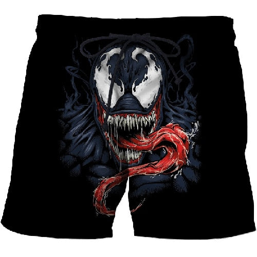 3d Printed Venom Shorts for Men Women Summer Beach Shorts Cool Short Trousers Comfortable Streetwear Unisex | Vimost Shop.