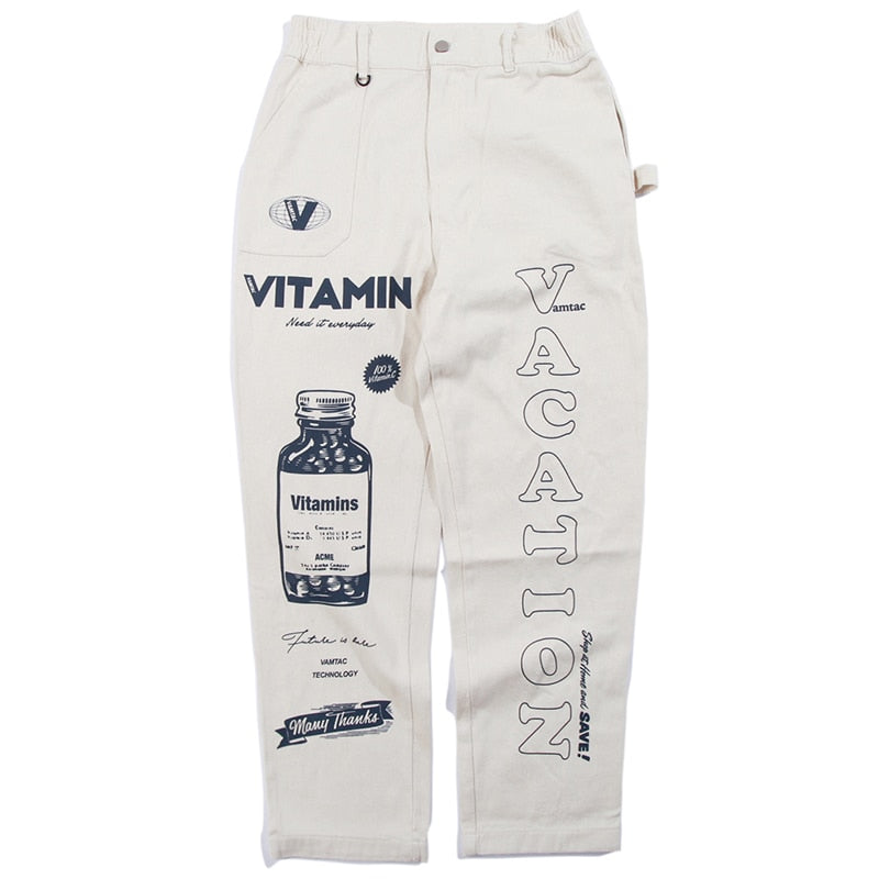 Men High Street Elastic Waist Fashion Baggy Hip Hop Style Men Streetwear | Vimost Shop.