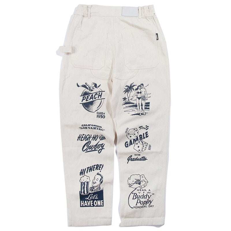 Men High Street Elastic Waist Fashion Baggy Hip Hop Style Men Streetwear | Vimost Shop.