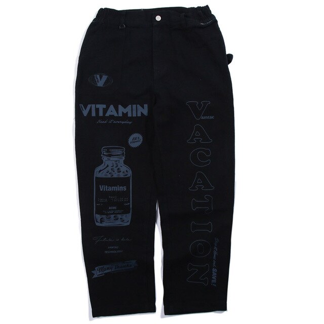 Men High Street Elastic Waist Fashion Baggy Hip Hop Style Men Streetwear | Vimost Shop.