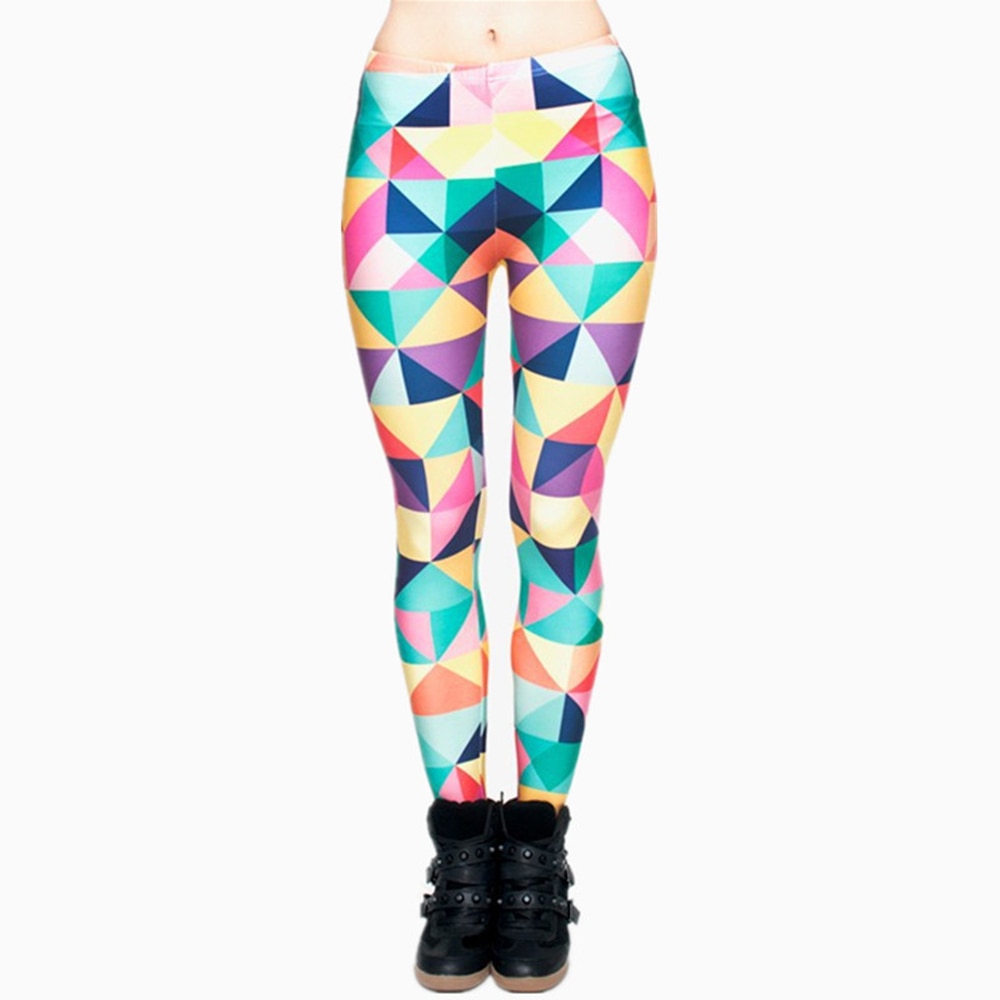 Fashion Triangles Color Printing Legins Womens Legging Stretchy Trousers Casual Pants Leggings Free shipping | Vimost Shop.