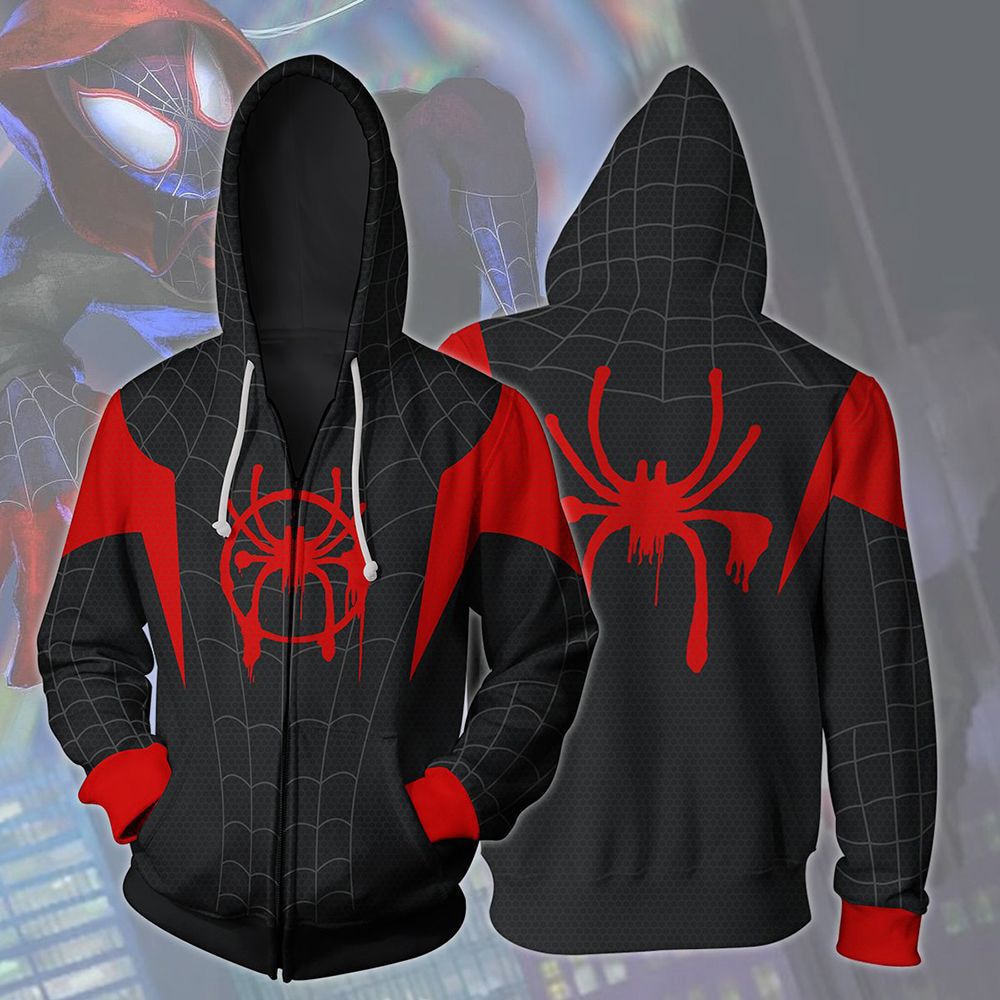Superhero Iron Man Spiderman Clothes Mens Hoodies Zipper Sweatshirt 3D Peter Parker Miles Morales Hoodie Jackets Casual Coats | Vimost Shop.