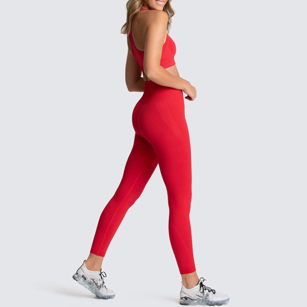 Seamless Gym Set Nylon Woman Sportswear 2 Piece Exercise Leggings Padded Sports Bras Women Fitness Wear Yoga Sets Sports Suits | Vimost Shop.