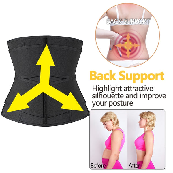 Steel Boned Waist Corset Trainer Sauna Sweat Sport Girdle Cintas Modeladora Women Weight Loss Lumbar Shaper Workout Trimmer Belt | Vimost Shop.