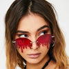 Fashion Rimless Sunglasses Women New Vintage Unique Tears Shape Steampunk Sunglasses Female Gafas Shades UV400 Oculos Feminino | Vimost Shop.