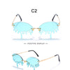 Fashion Rimless Sunglasses Women New Vintage Unique Tears Shape Steampunk Sunglasses Female Gafas Shades UV400 Oculos Feminino | Vimost Shop.