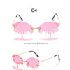 Fashion Rimless Sunglasses Women New Vintage Unique Tears Shape Steampunk Sunglasses Female Gafas Shades UV400 Oculos Feminino | Vimost Shop.