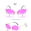 Fashion Rimless Sunglasses Women New Vintage Unique Tears Shape Steampunk Sunglasses Female Gafas Shades UV400 Oculos Feminino | Vimost Shop.