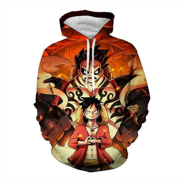 Anime One Piece Hoodies 3D Print Pullover Sweatshirt Monkey D Luffy Ace Sabo Shanks Law Battle Tracksuit Outfit Casual Outerwear | Vimost Shop.