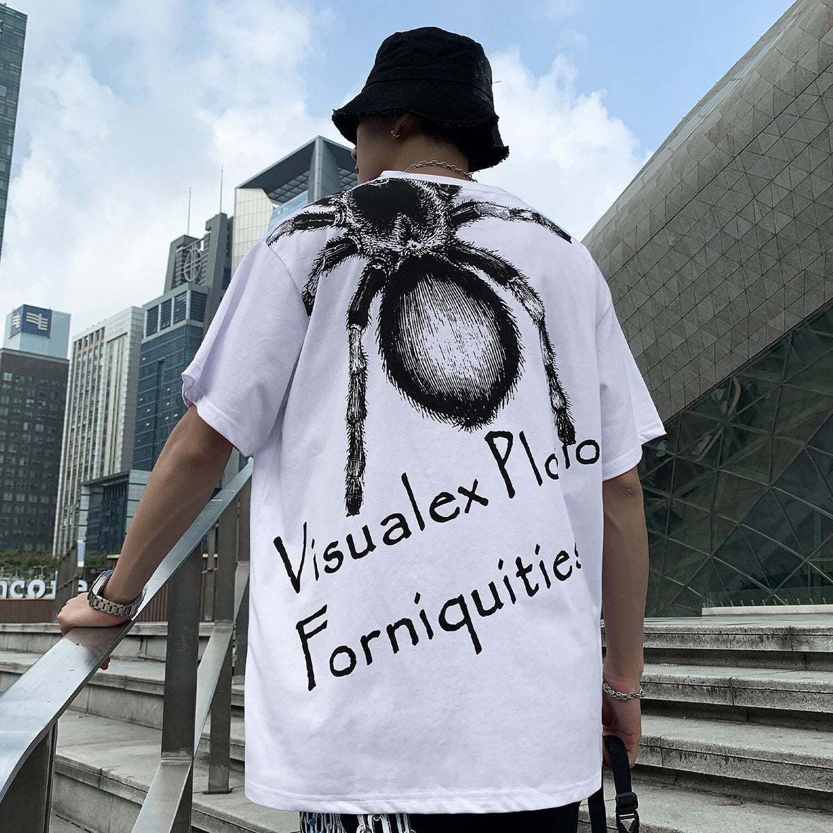 Hip Hop T Shirt Men Spider Letter Printed Dark Tshirt Fashion Summer Loose Casual Tops Oversized Streetwear | Vimost Shop.