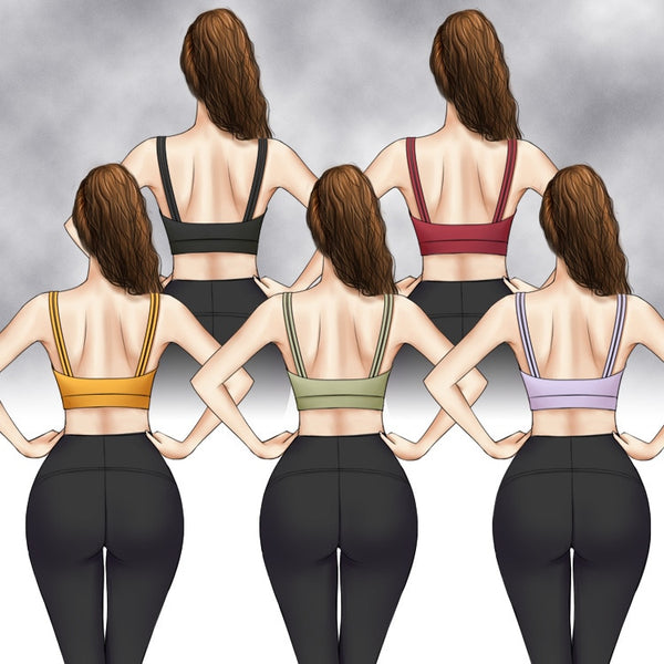 Style Yoga Sports Bra Women's Doubles Spaghetti Straps Fitness Crop Tops Camisole Running Vest Beauty Back Sports Underwear | Vimost Shop.