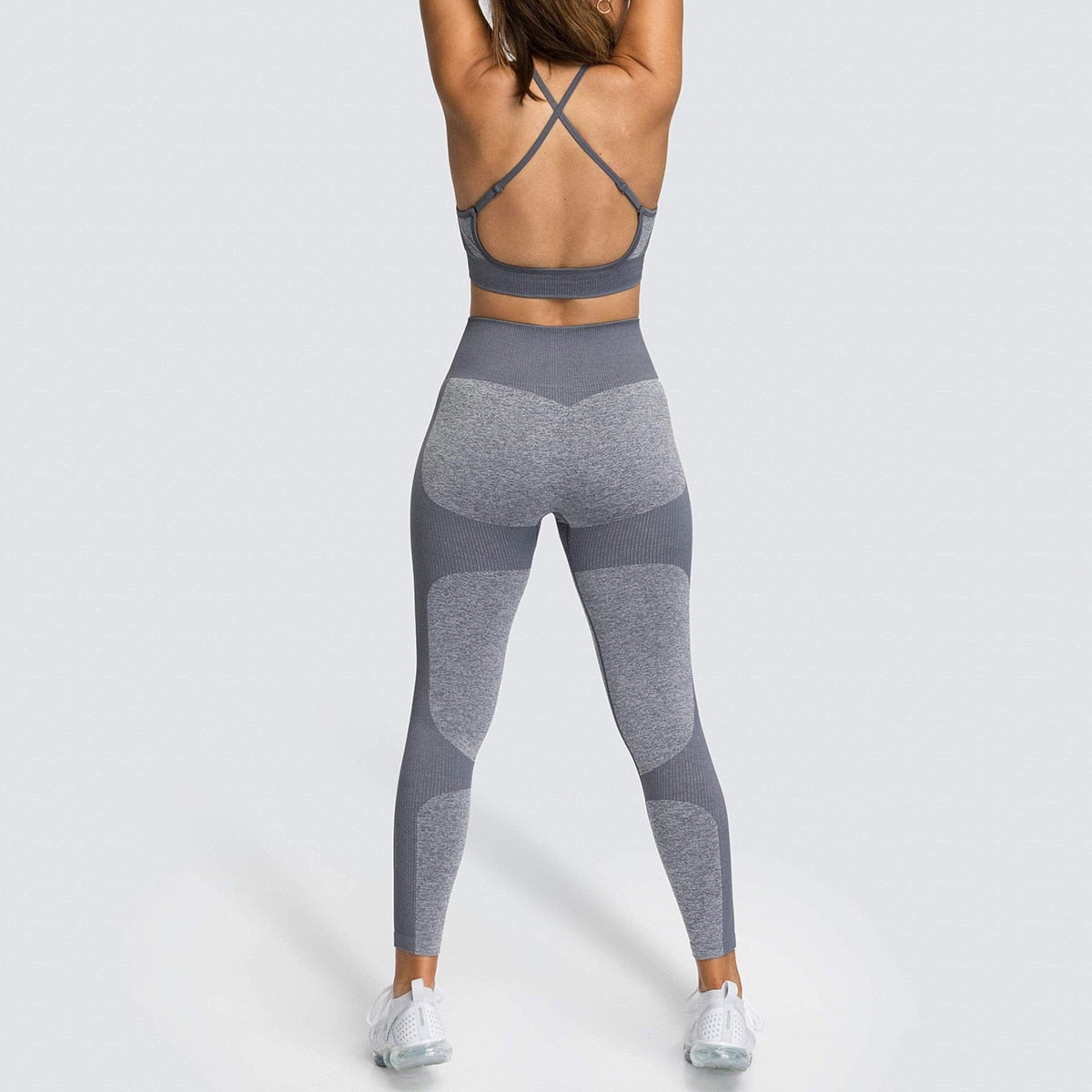 Lycra Seamless Yoga Set Women Fitness Bra Top Sportswear Woman Gym Leggings Push Up Strappy Sexy Sports Suits workout set | Vimost Shop.