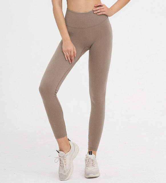 Women Seamless Rib Stretch Yoga Pants Active Squat Leggings | Vimost Shop.