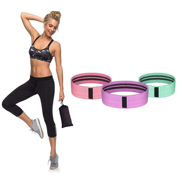 3PCS Unisex Resistance Bands Elastic Fabric Booty Bands Set Non-slip Circle Loop Workout Bands for Butt Legs Thigh Hip Trainer | Vimost Shop.