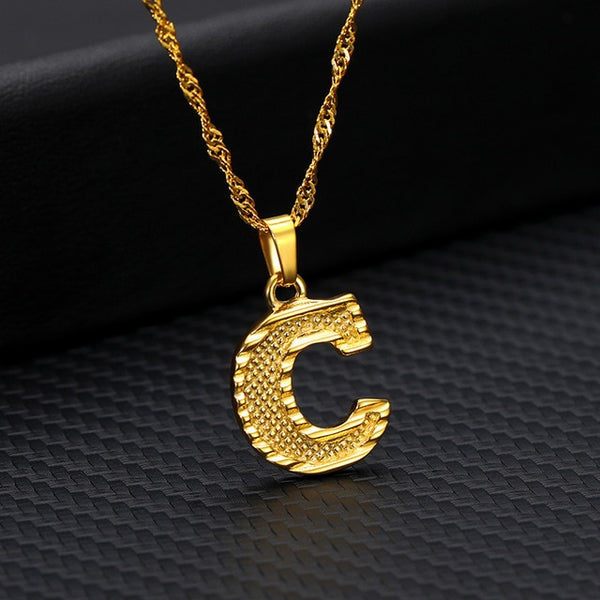 Tiny Gold Initial Letter Necklace For Women Stainless Steel A-Z Alphabet Pendant Necklace Jewelry Christmas Gifts Bijoux Femme | Vimost Shop.