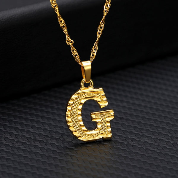 Tiny Gold Initial Letter Necklace For Women Stainless Steel A-Z Alphabet Pendant Necklace Jewelry Christmas Gifts Bijoux Femme | Vimost Shop.