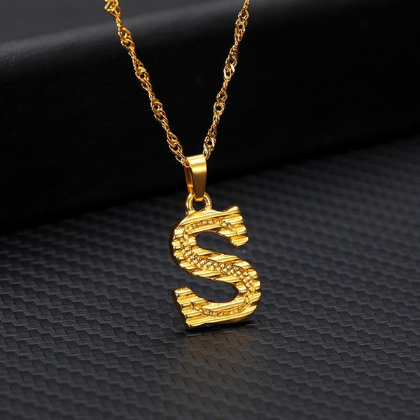 Tiny Gold Initial Letter Necklace For Women Stainless Steel A-Z Alphabet Pendant Necklace Jewelry Christmas Gifts Bijoux Femme | Vimost Shop.