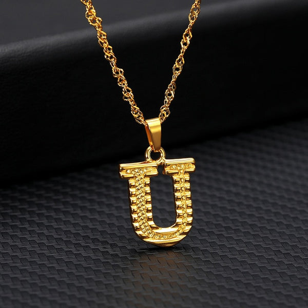 Tiny Gold Initial Letter Necklace For Women Stainless Steel A-Z Alphabet Pendant Necklace Jewelry Christmas Gifts Bijoux Femme | Vimost Shop.