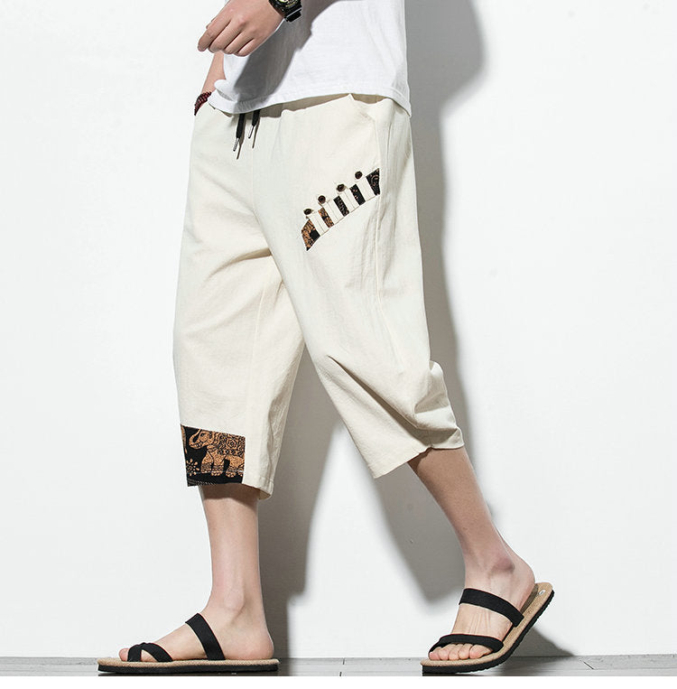 Streetwear Summer Cotton Harem Pants Men Casual Hip Hop Trousers Drawstring Loose Calf-Length Pants Joggers Size 5XL | Vimost Shop.