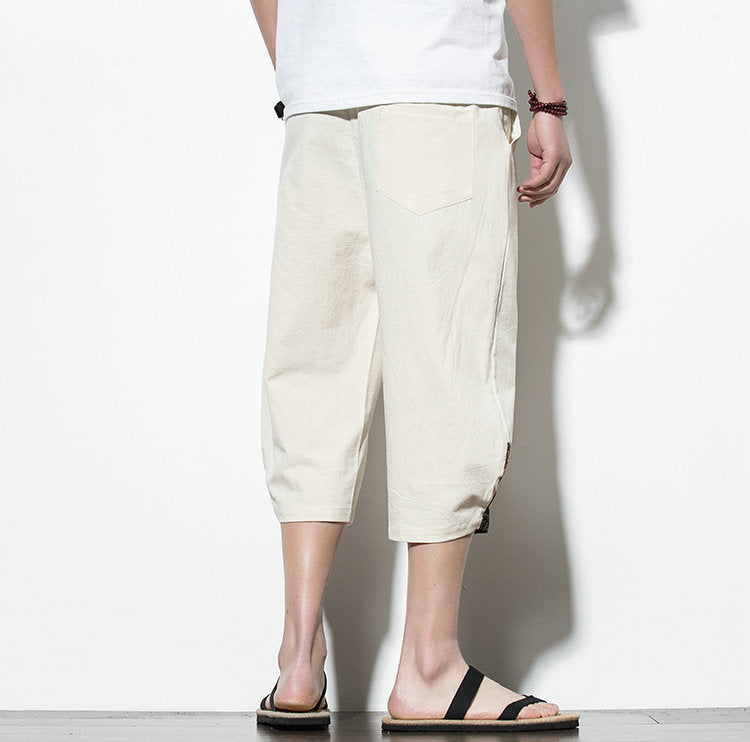 Streetwear Summer Cotton Harem Pants Men Casual Hip Hop Trousers Drawstring Loose Calf-Length Pants Joggers Size 5XL | Vimost Shop.