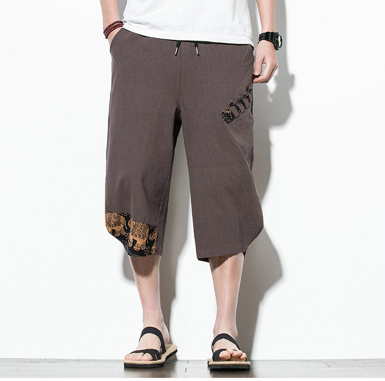 Streetwear Summer Cotton Harem Pants Men Casual Hip Hop Trousers Drawstring Loose Calf-Length Pants Joggers Size 5XL | Vimost Shop.