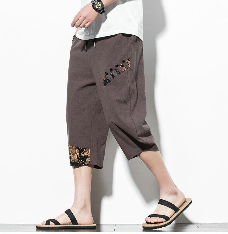 Streetwear Summer Cotton Harem Pants Men Casual Hip Hop Trousers Drawstring Loose Calf-Length Pants Joggers Size 5XL | Vimost Shop.