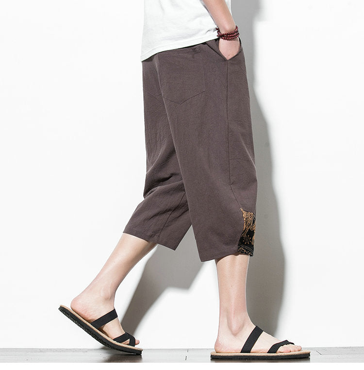 Streetwear Summer Cotton Harem Pants Men Casual Hip Hop Trousers Drawstring Loose Calf-Length Pants Joggers Size 5XL | Vimost Shop.