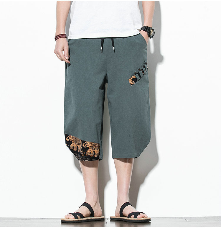 Streetwear Summer Cotton Harem Pants Men Casual Hip Hop Trousers Drawstring Loose Calf-Length Pants Joggers Size 5XL | Vimost Shop.