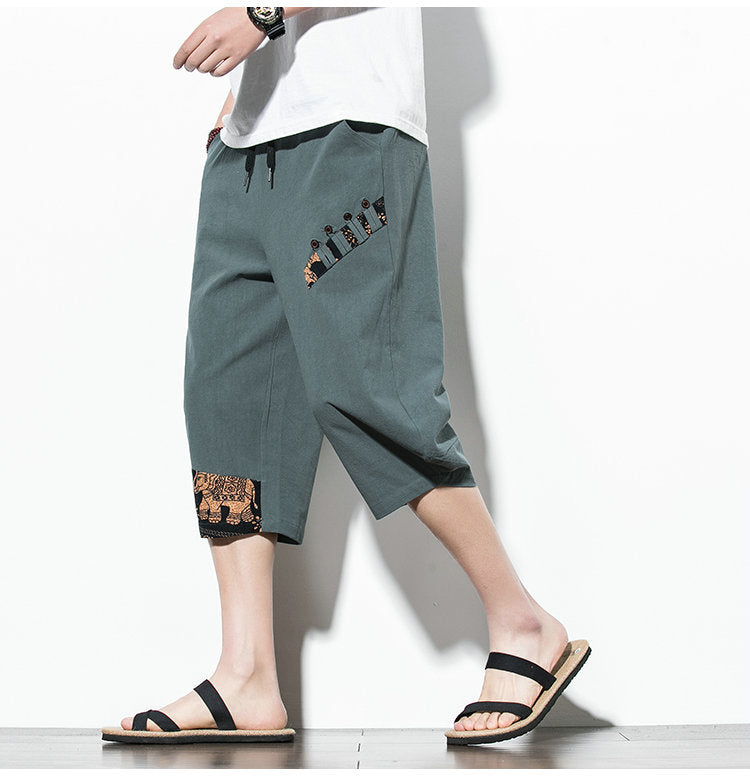 Streetwear Summer Cotton Harem Pants Men Casual Hip Hop Trousers Drawstring Loose Calf-Length Pants Joggers Size 5XL | Vimost Shop.