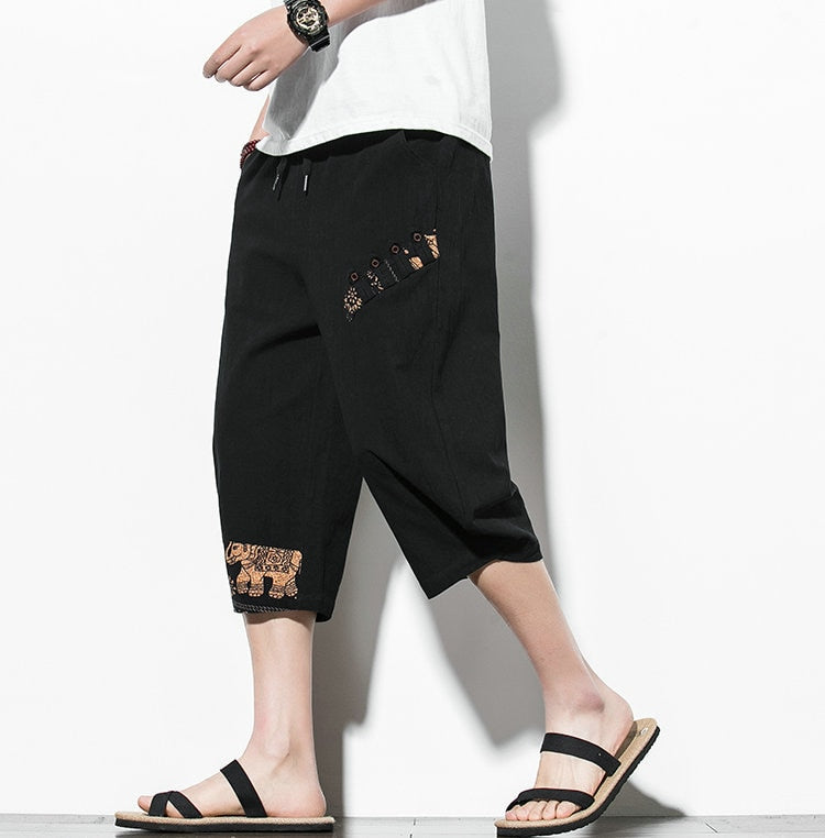 Streetwear Summer Cotton Harem Pants Men Casual Hip Hop Trousers Drawstring Loose Calf-Length Pants Joggers Size 5XL | Vimost Shop.