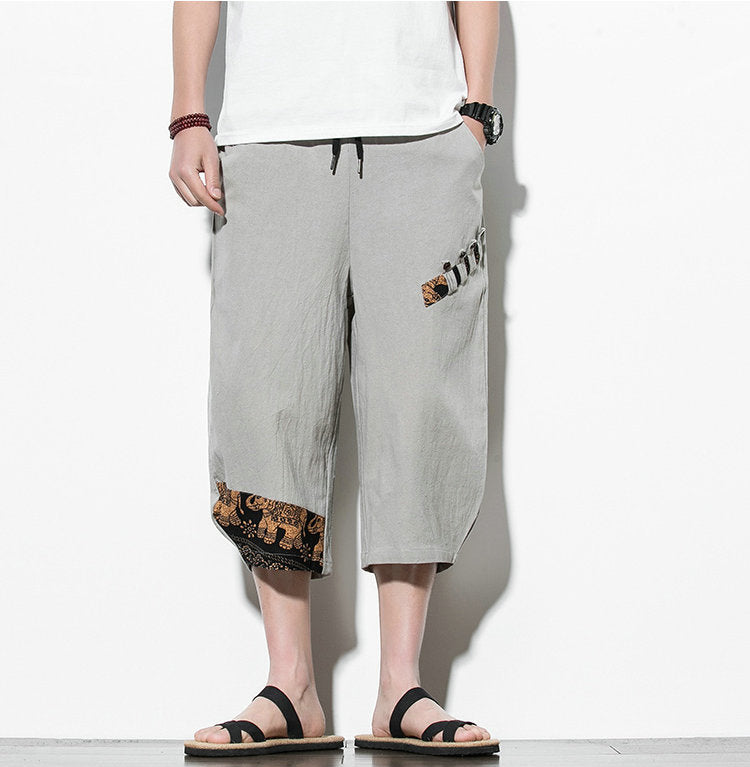 Streetwear Summer Cotton Harem Pants Men Casual Hip Hop Trousers Drawstring Loose Calf-Length Pants Joggers Size 5XL | Vimost Shop.