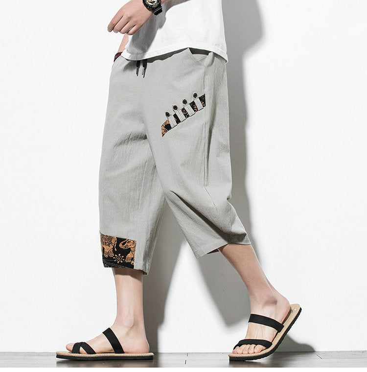 Streetwear Summer Cotton Harem Pants Men Casual Hip Hop Trousers Drawstring Loose Calf-Length Pants Joggers Size 5XL | Vimost Shop.