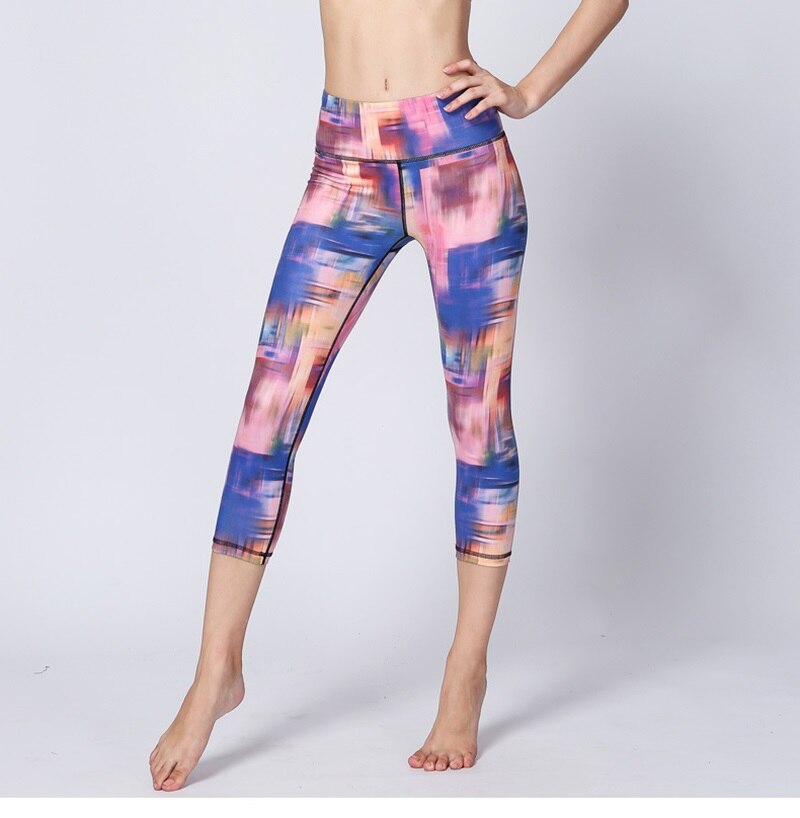Women Fitness Yoga Pants Slim High waist Sport Leggings Gym Elastic Romantic Printed Long Tights for Running Tummy Control | Vimost Shop.