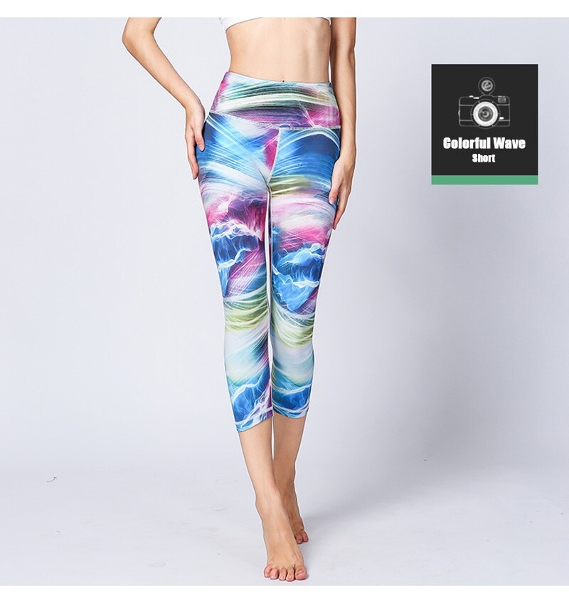Women Fitness Yoga Pants Slim High waist Sport Leggings Gym Elastic Romantic Printed Long Tights for Running Tummy Control | Vimost Shop.