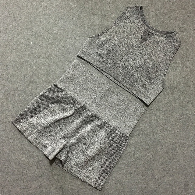 2pcs yoga sets woman sportswear stretch gym shorts | Vimost Shop.