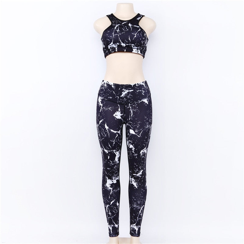 Sport Suit 3D Print Fitness Suit Leggings Breathable Yoga Set Sexy Running Workout Sportswear Tracksuit For Women Gym Clothing | Vimost Shop.