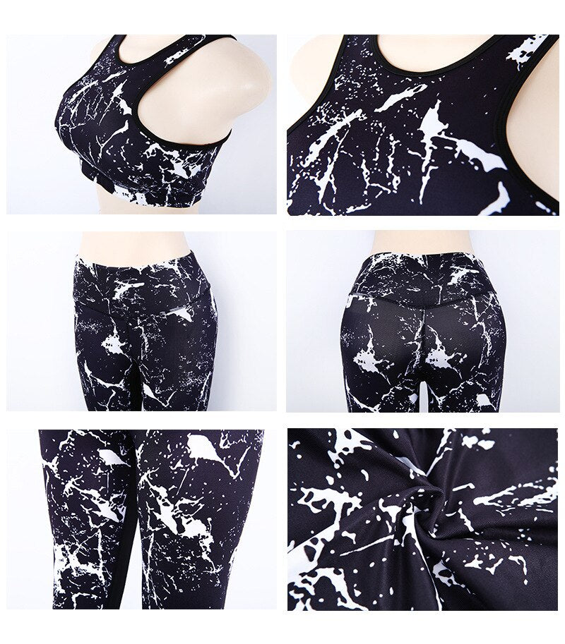 Sport Suit 3D Print Fitness Suit Leggings Breathable Yoga Set Sexy Running Workout Sportswear Tracksuit For Women Gym Clothing | Vimost Shop.