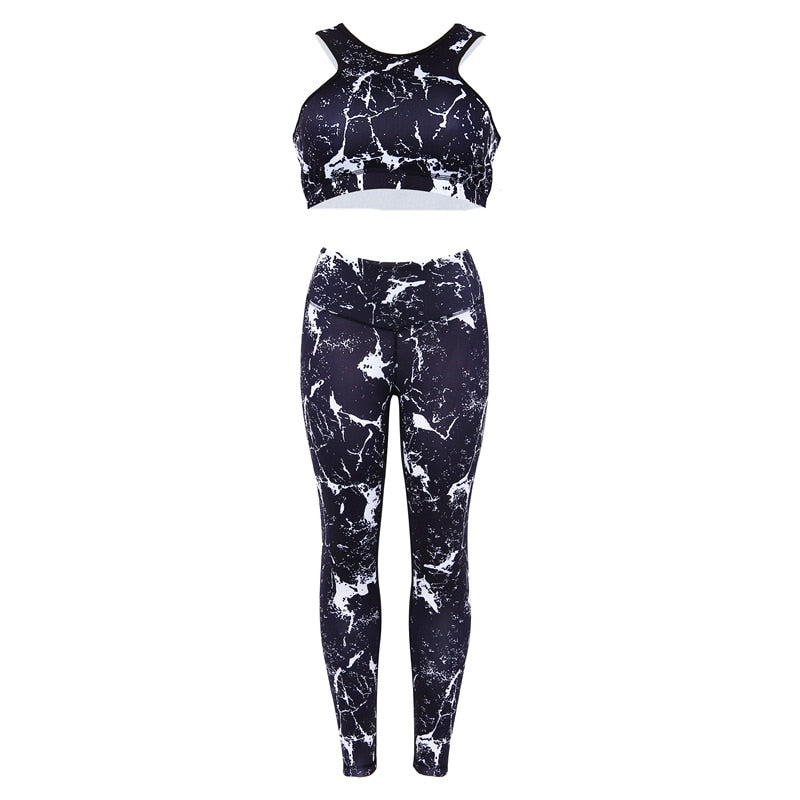 Sport Suit 3D Print Fitness Suit Leggings Breathable Yoga Set Sexy Running Workout Sportswear Tracksuit For Women Gym Clothing | Vimost Shop.