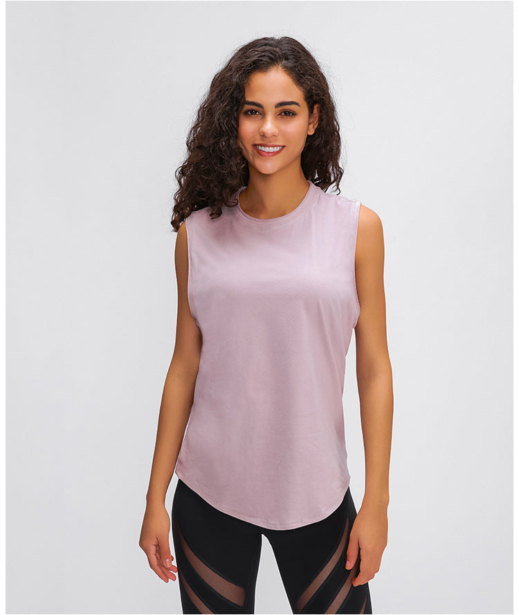 Anti-sweat Cotton Plain Workout Yoga Tank Tops Vest Women | Vimost Shop.