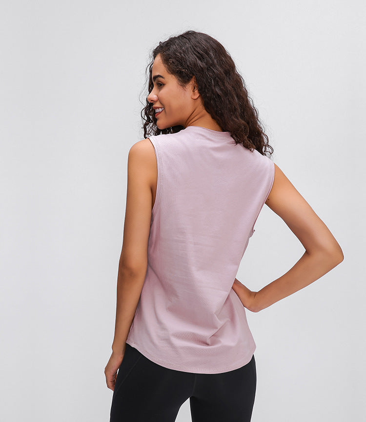 Anti-sweat Cotton Plain Workout Yoga Tank Tops Vest Women | Vimost Shop.